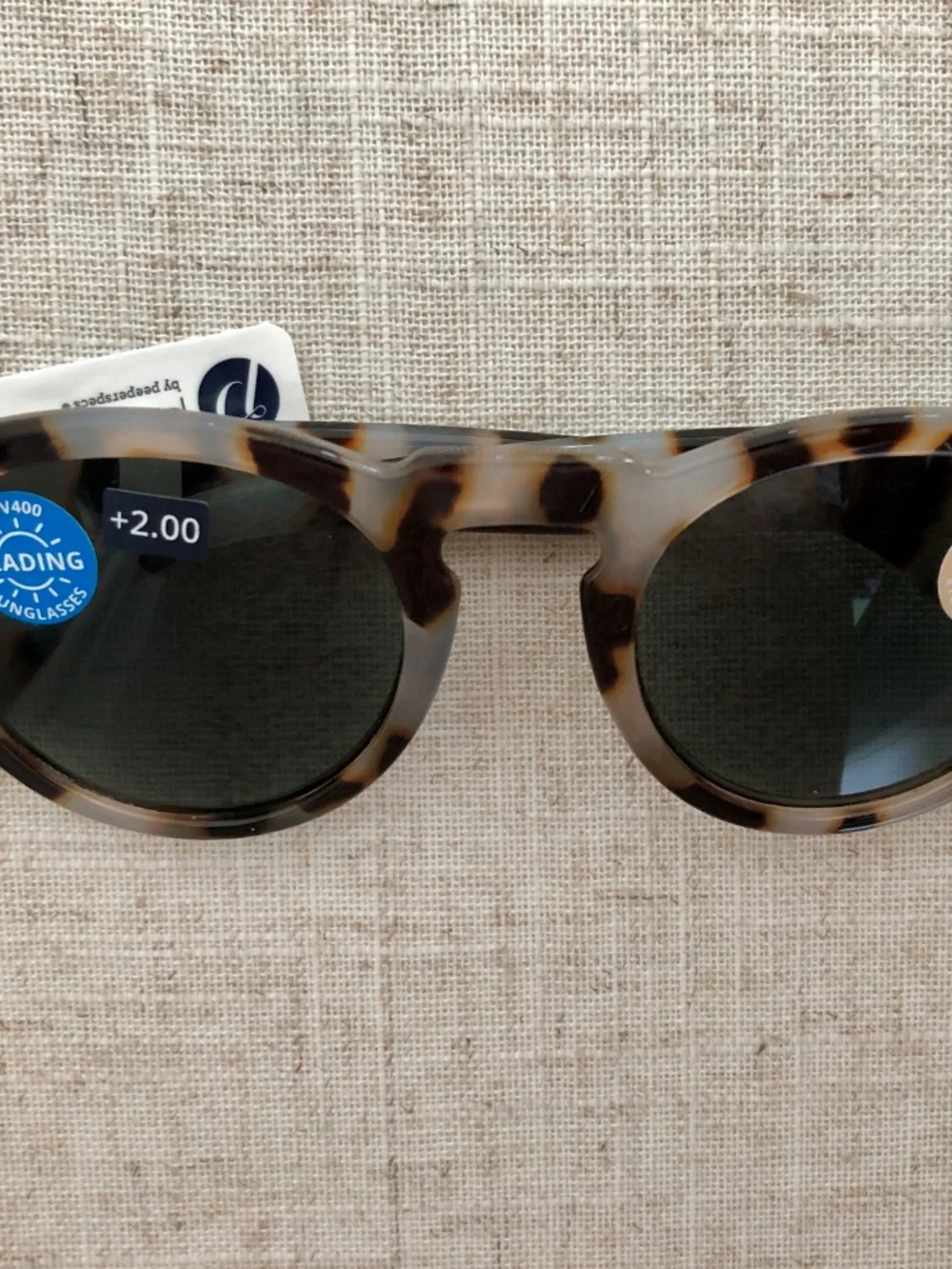 New Peepers Round Gray Tortoise Nantucket Sunglass Readers +2.00